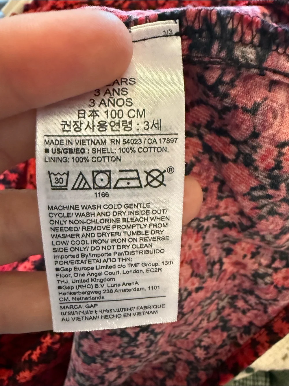 GAP Red and Black Floral Puff-Sleeve Dress